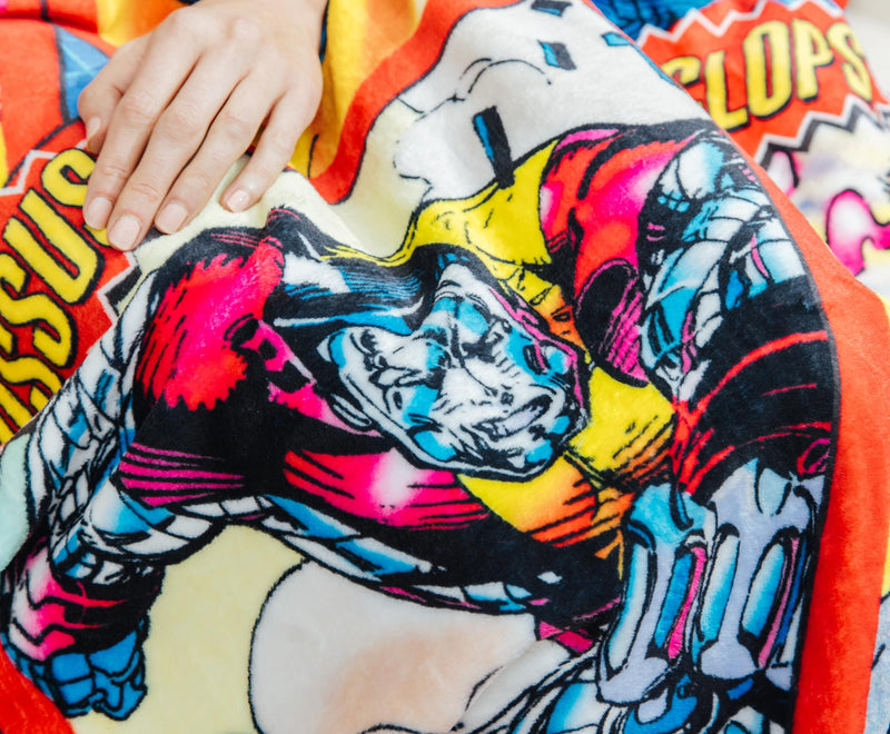 Marvel X-Men Character Cards Raschel Throw Blanket | 45 x 60 Inches product image 6 of 9