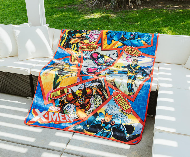 Marvel X-Men Character Cards Raschel Throw Blanket | 45 x 60 Inches product image 8 of 9