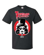 Black short-sleeved t-shirt featuring the Svengoolie face logo in a red circle with the text 'Svengoolie' in red above it and the MeTV logo below.