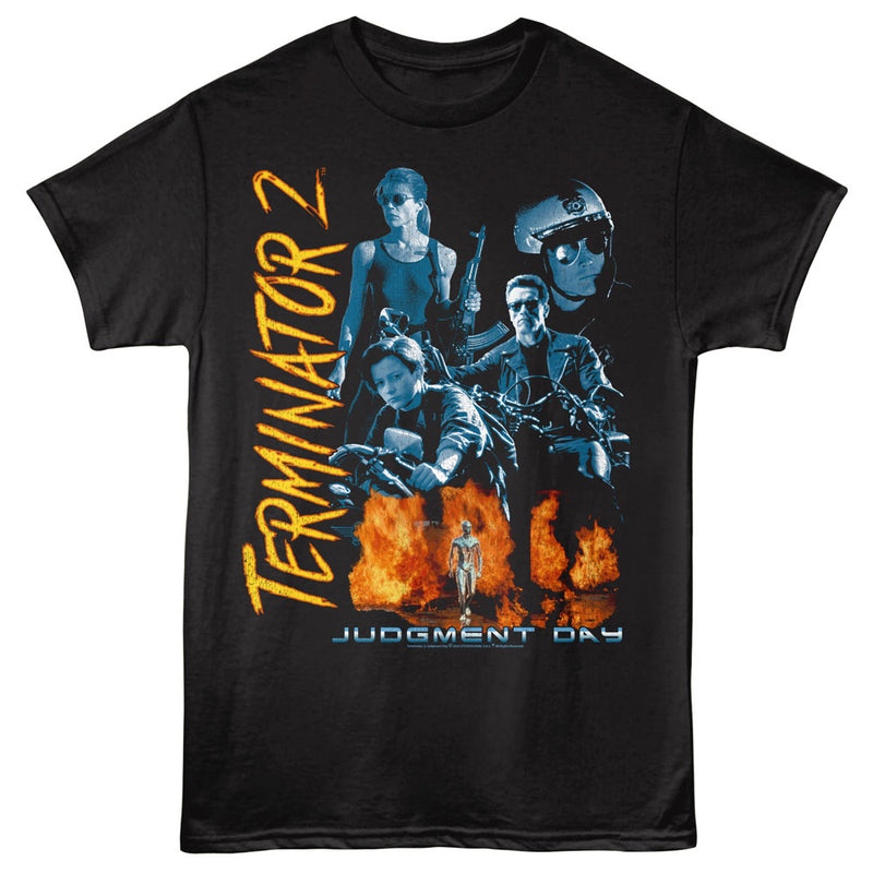 T-Shirt featuring design named Terminator 2: Judgement Day - Fiery Collage