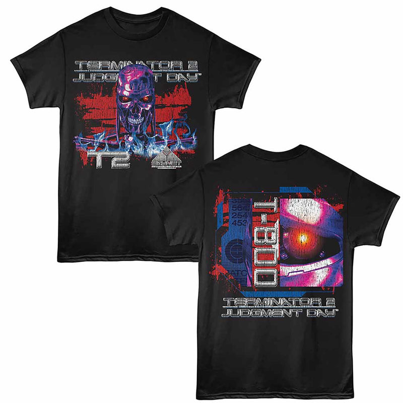 T-Shirt featuring design named Terminator 2: Judgement Day - Distressed T2: JD (Front & Back)