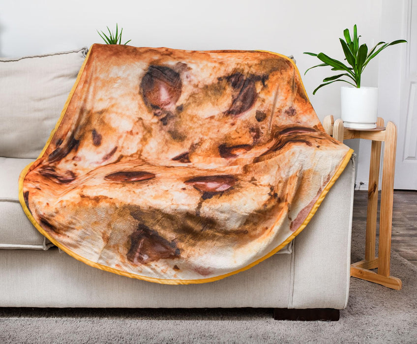 Chocolate Chip Cookie Round Fleece Throw Blanket | 60 Inches