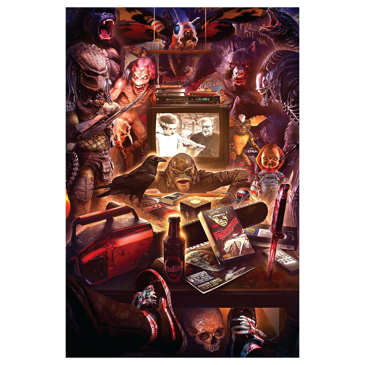Monster Mayhem 1000-Piece Jigsaw Puzzle By Rachid Lotf | Toynk