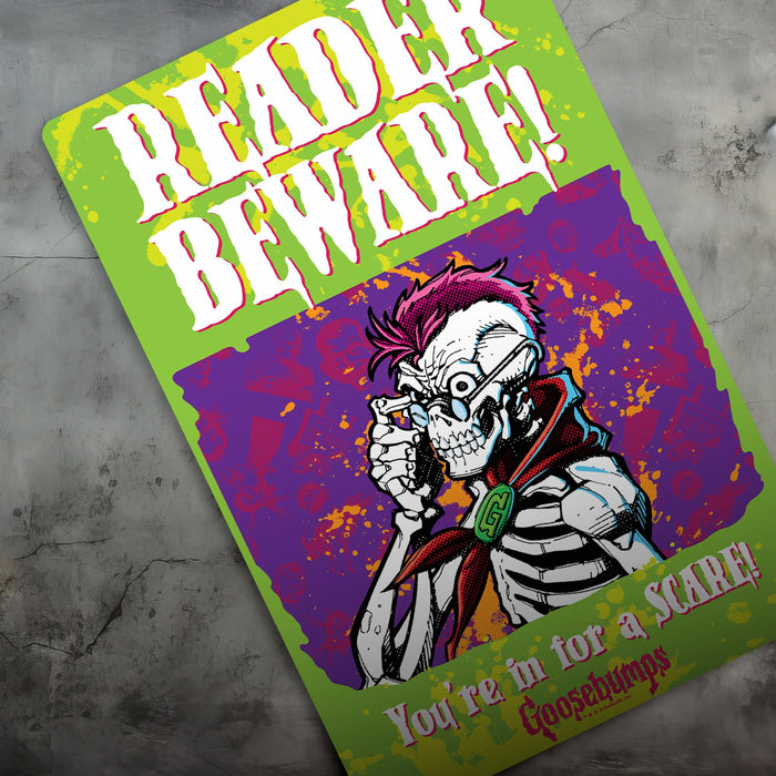 Goosebumps - Reader Beware Metal Sign
