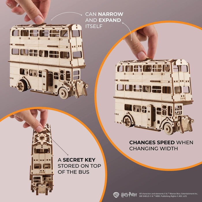 Harry Potter Knight Bus 3D Wooden Puzzle Mechanical Model Kit