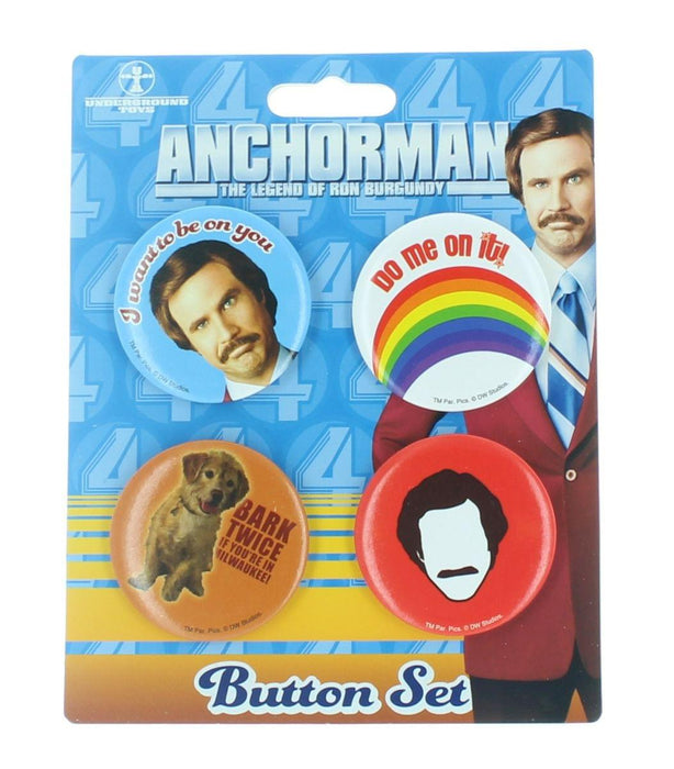 Anchorman: The Legend of Ron Burgundy - 4-Piece Button Set
