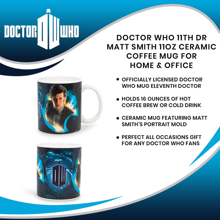 Doctor Who - 11th Dr Matt Smith 11oz Ceramic Coffee Mug for Home & Office