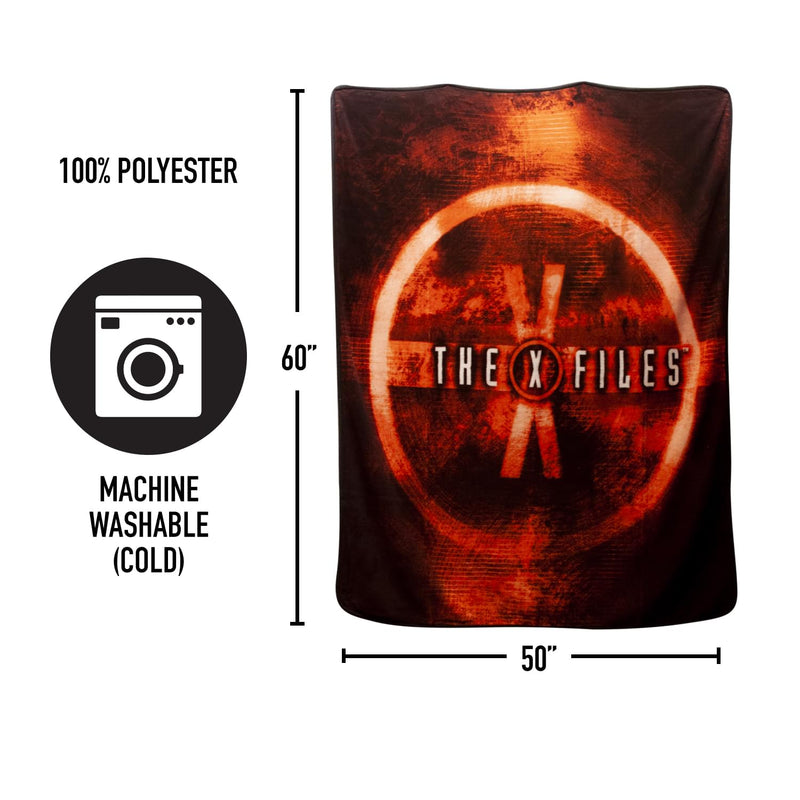 X-Files Logo Lightweight Fleece Blanket | 50 x 60 Inches product image 4 of 5
