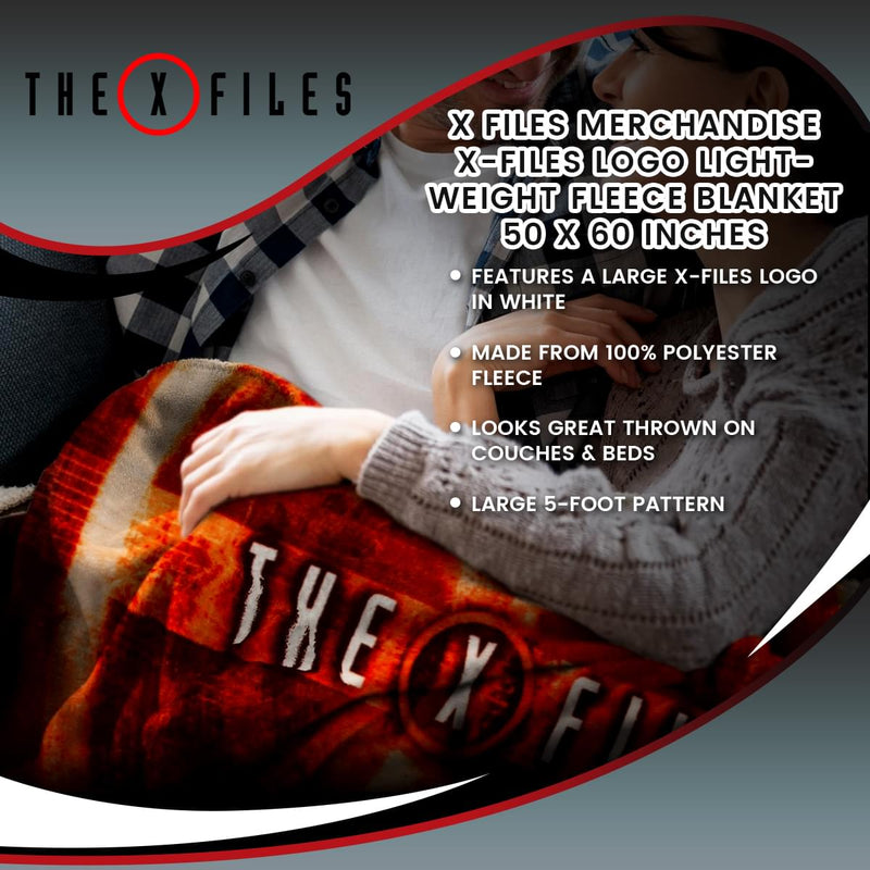 X-Files Logo Lightweight Fleece Blanket | 50 x 60 Inches product image 5 of 5