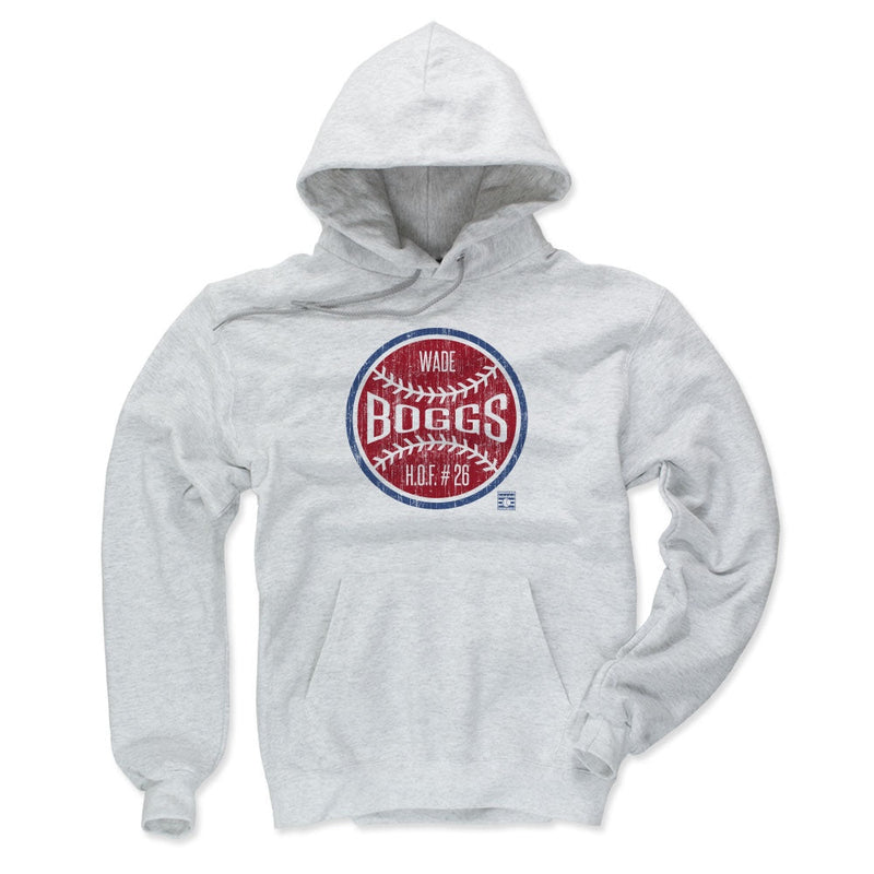 Light gray hoodie featuring a red baseball graphic with the text 'WADE BOGGS' and 'H.O.F. #26' in white with a blue border.
