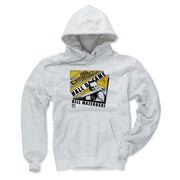 Ash gray hoodie with a photo of Bill Mazeroski holding a bat with the text 'HALL OF FAME' in black above 'BILL MAZEROSKI' in black on the chest.
