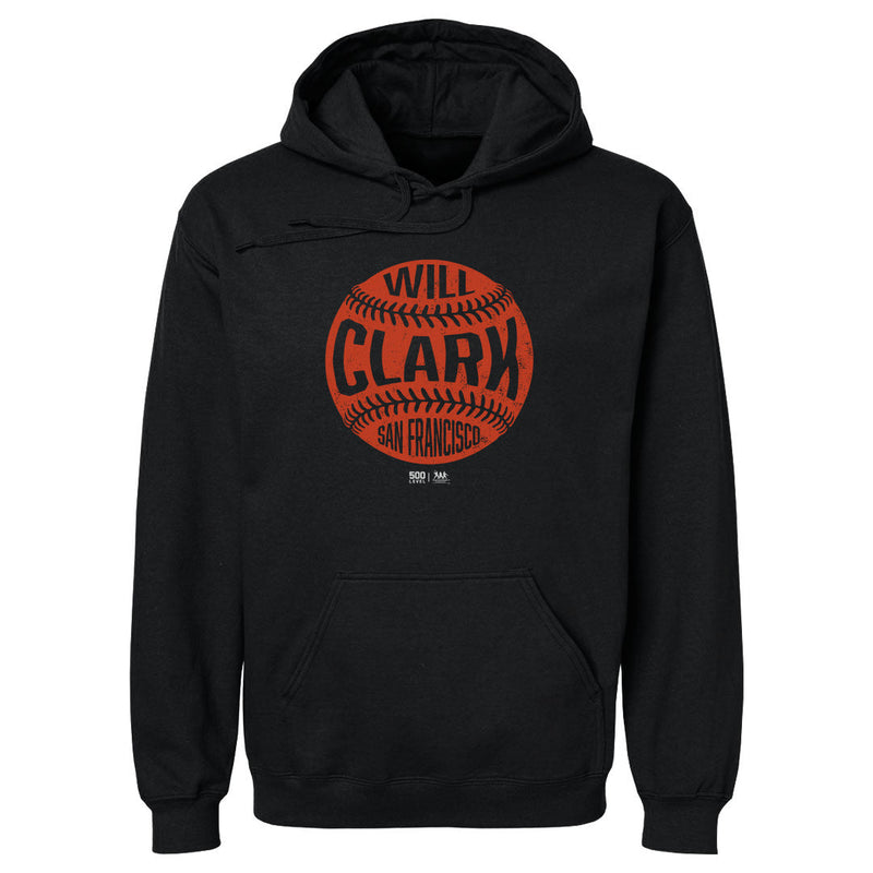 Black Hoodie featuring design named Will Clark San Francisco Vintage Baseball WHT