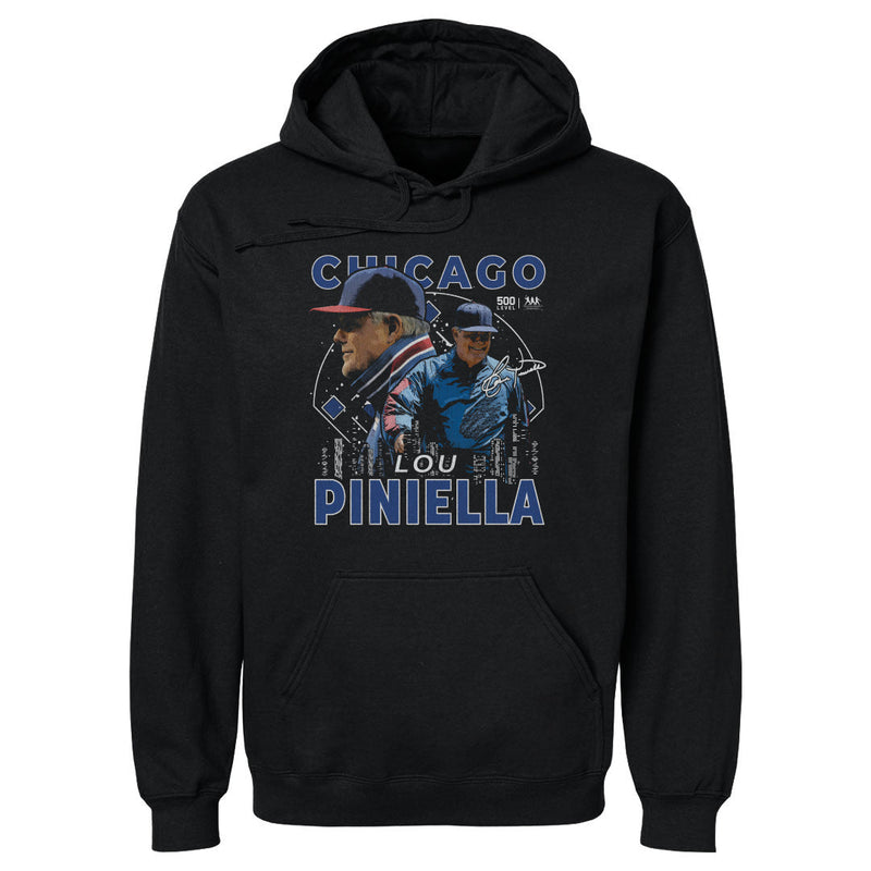 Black Hoodie featuring design named Lou Piniella Chicago C Gritty WHT