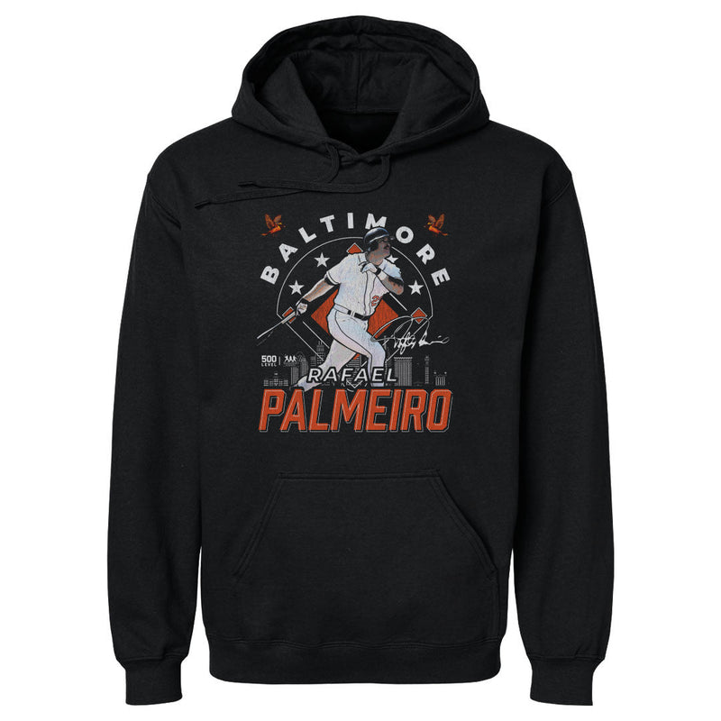 Black Hoodie featuring design named Rafael Palmeiro Baltimore Gritty WHT