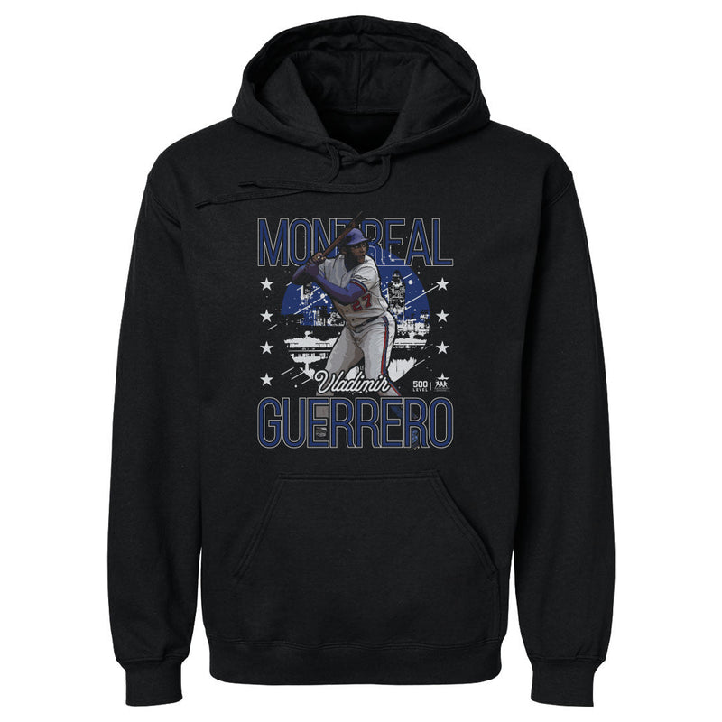 Black Hoodie featuring design named Vladimir Guerrero Montreal Gritty WHT
