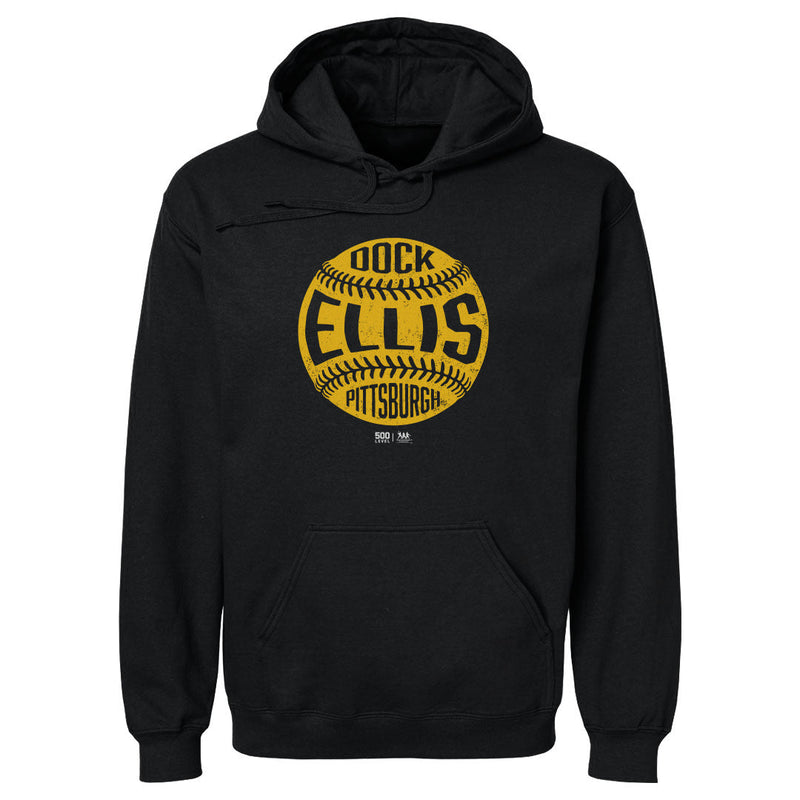 Black Hoodie featuring design named Dock Ellis Pittsburgh Vintage Baseball WHT