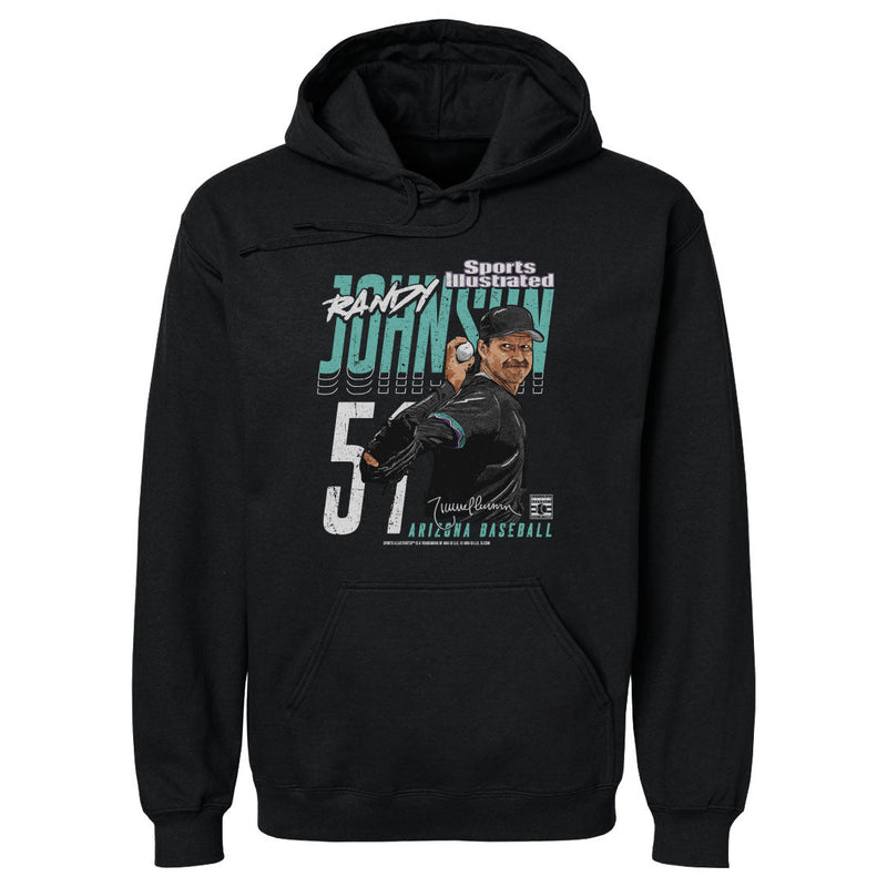 Black Hoodie featuring design named Randy Johnson Sports Illustrated & Arizona Player Name WHT