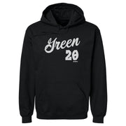 Black hoodie featuring the white script name 'Green' above the number '20' and a small NBPA logo below.