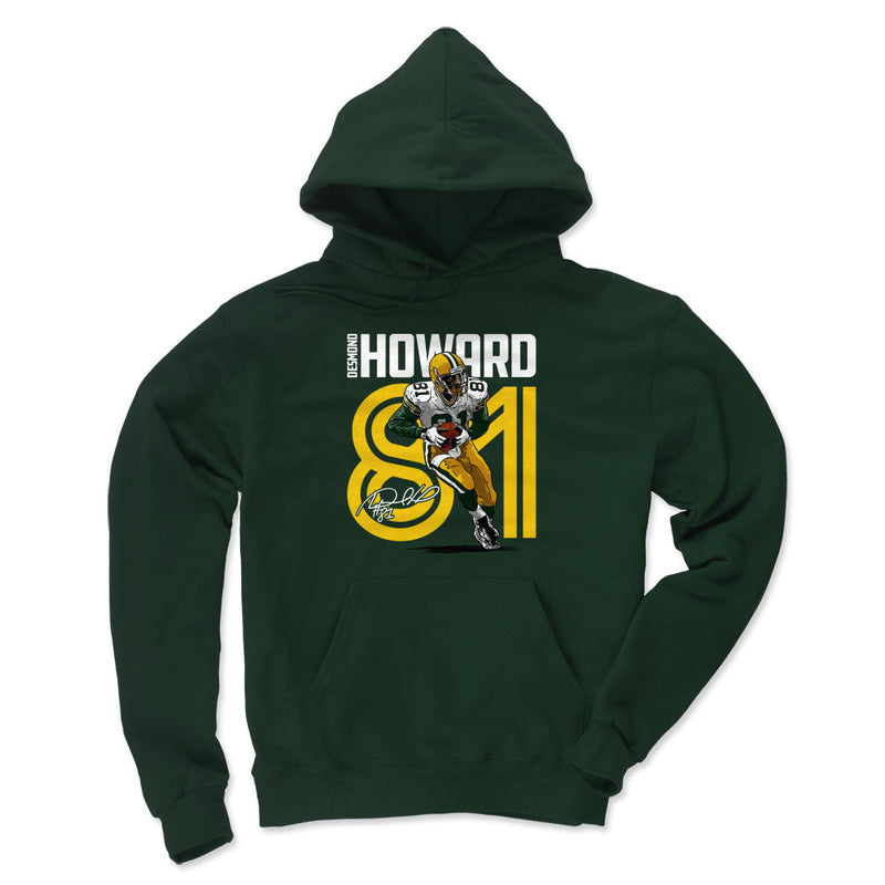 Forest Green Hoodie featuring design named Desmond Howard Inline WHT