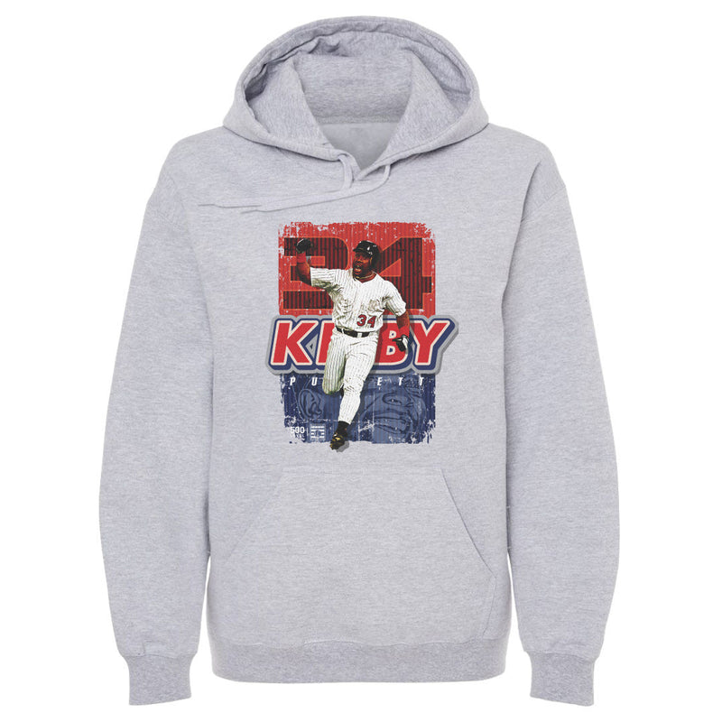 Gray Hoodie featuring design named Kirby Puckett Minnesota Player Number WHT