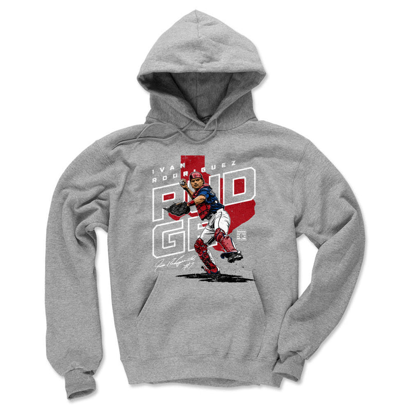 Hoodie featuring design named Ivan Rodriguez Player Map WHT, product image 2 of 2