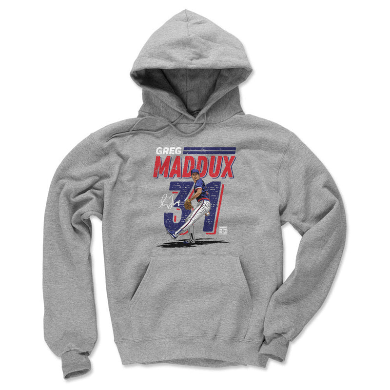 Gray Hoodie featuring design named Greg Maddux Chicago Dash WHT