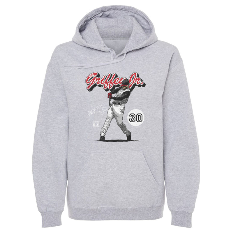 Hoodie featuring design named Ken Griffey Jr. Cincinnati Retro Script WHT, product image 2 of 2