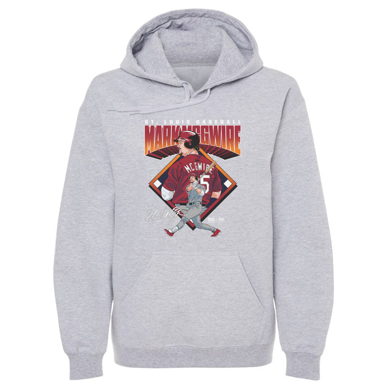 Gray Hoodie featuring design named Mark McGwire St. Louis Baseball Diamond WHT