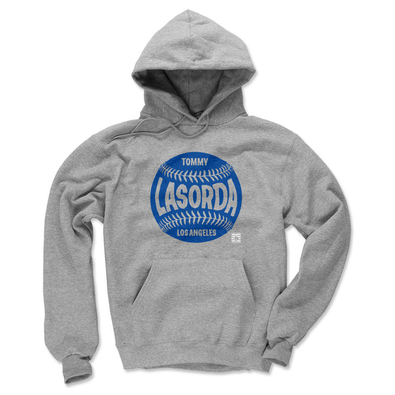Gray Hoodie featuring design named Tommy Lasorda Los Angeles Baseball WHT