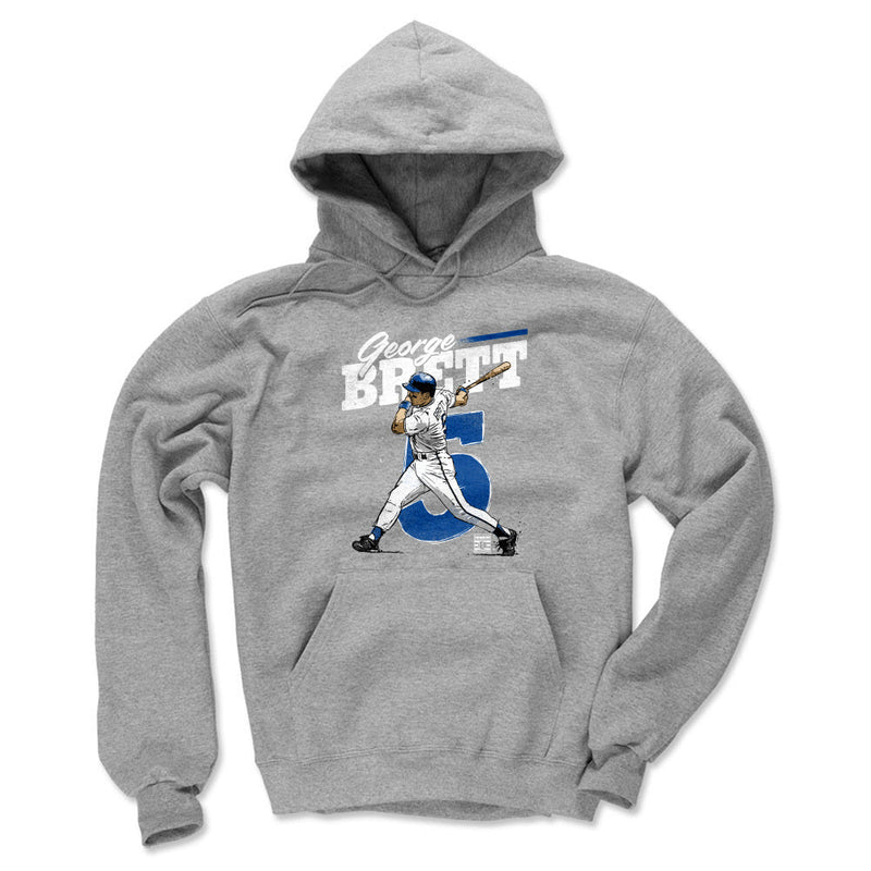 Gray Hoodie featuring design named George Brett Retro WHT