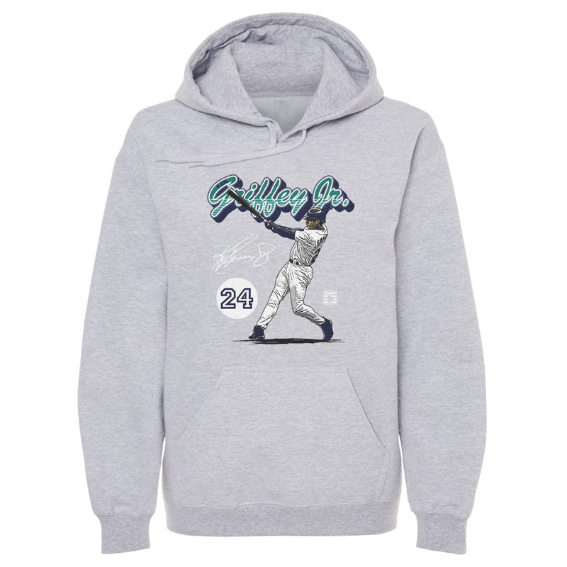 Hoodie featuring design named Ken Griffey Jr. Seattle Retro Script WHT, product image 2 of 2