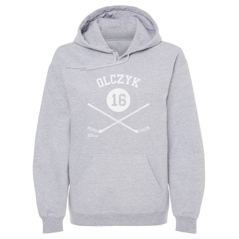 Hoodie featuring design named Eddie Olczyk Toronto 16 Sticks WHT, product image 1 of 2