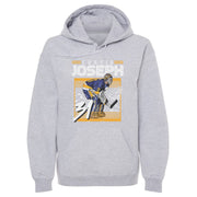 Heather gray hoodie featuring a Curtis Joseph illustration with the text 'CURTIS JOSEPH' above and the number 31 below in white.
