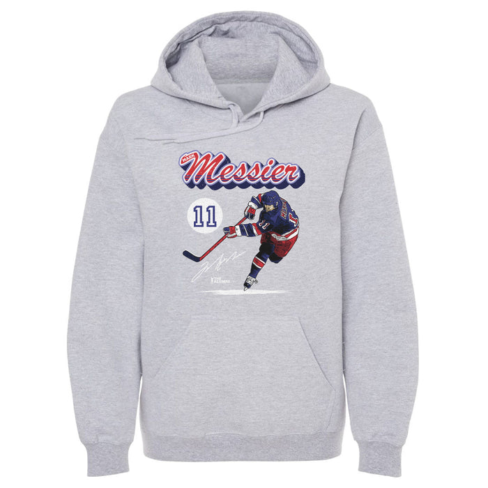 Mark Messier New York R Retro Script WHT