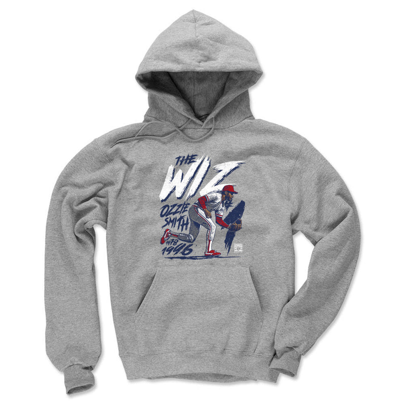 Gray Hoodie featuring design named Ozzie Smith The Wiz WHT
