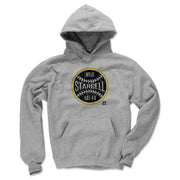 Heather gray hoodie featuring a black baseball with a gold rim and the text 'WILLIE STARGELL' in white above 'H.O.F #8'.