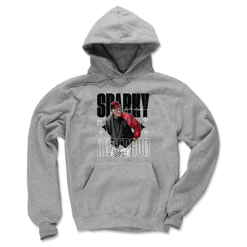 Gray Hoodie featuring design named Sparky Anderson Manager Throwback WHT