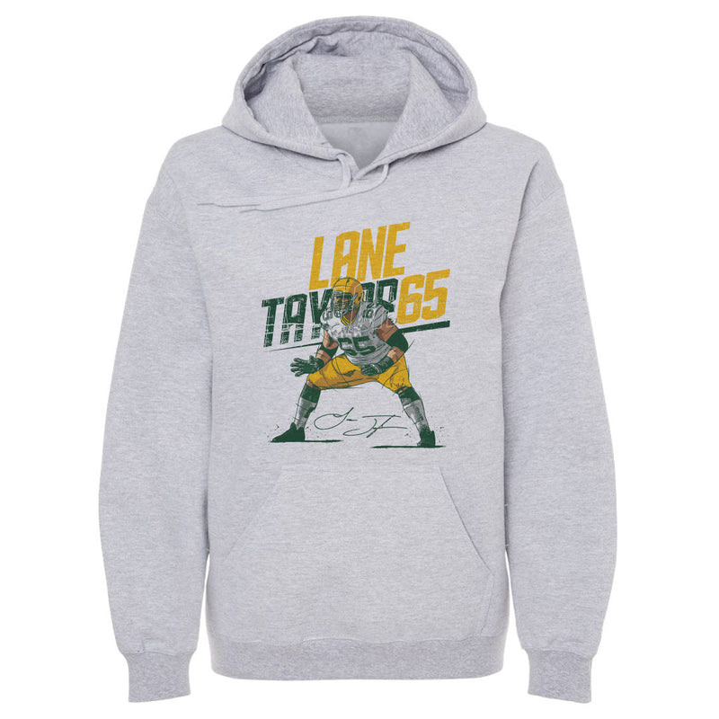 Gray Hoodie featuring design named Lane Taylor Green Bay Slant