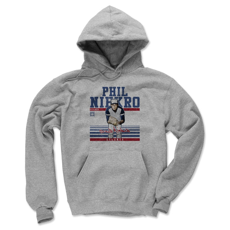 Gray Hoodie featuring design named Phil Niekro Sport B