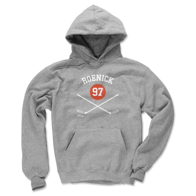 Gray Hoodie featuring design named Jeremy Roenick Philadelphia 97 Sticks WHT