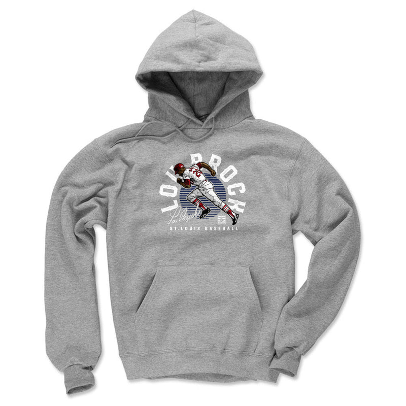 Gray Hoodie featuring design named Lou Brock Emblem WHT