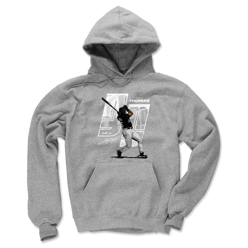 Gray Hoodie featuring design named Frank Thomas Offset WHT