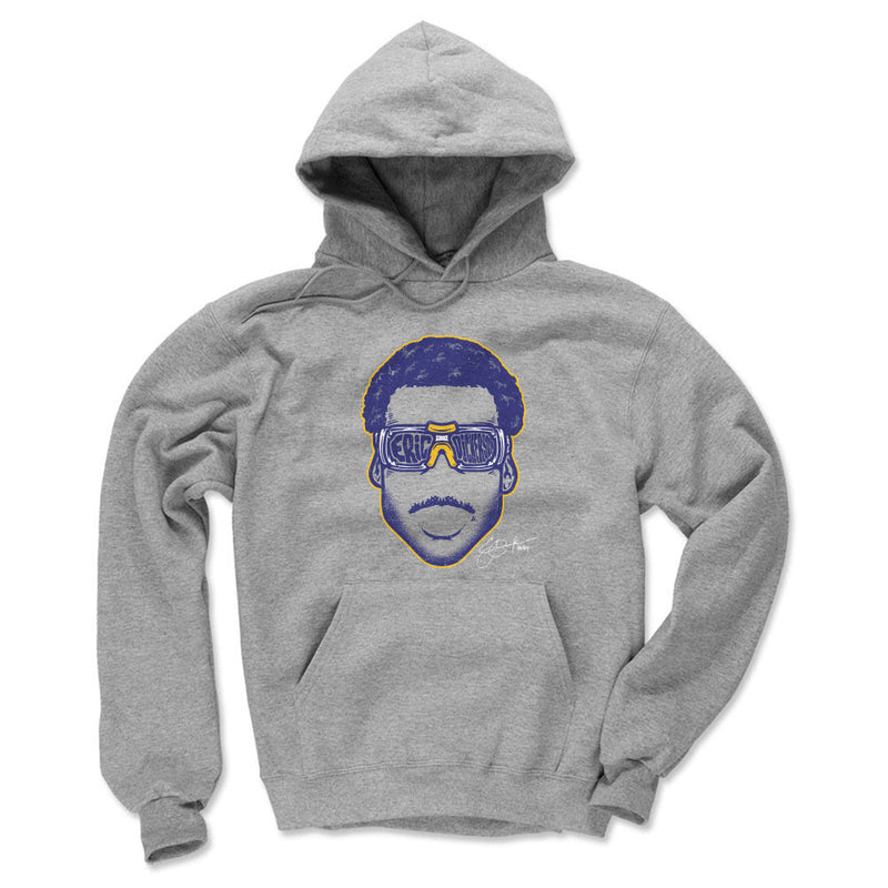 Gray Hoodie featuring design named Eric Dickerson Los Angeles R Player Silhouette WHT