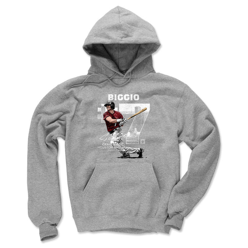 Gray Hoodie featuring design named Craig Biggio Throwback Number WHT