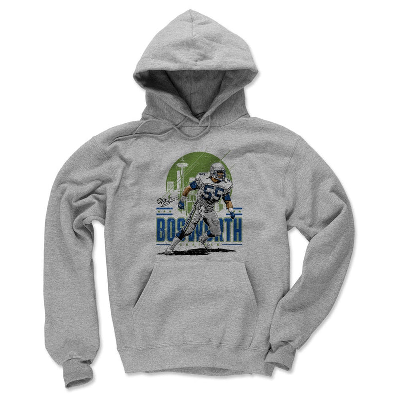 Hoodie featuring design named Brian Bosworth Seattle Skyline, product image 3 of 3