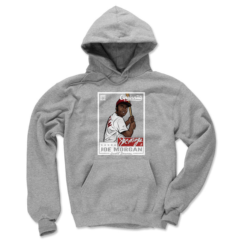 Gray Hoodie featuring design named Joe Morgan Throwback Card WHT