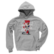 Heather gray hoodie featuring Billy Williams mid-swing over a red Illinois map with the text 'BILLY WILLIAMS' in white outline letters.