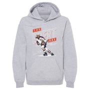 Heather gray version of the Wayne Gretzky Edmonton hoodie, showing the same 'THE GREAT ONE' illustration in white and orange on the front.