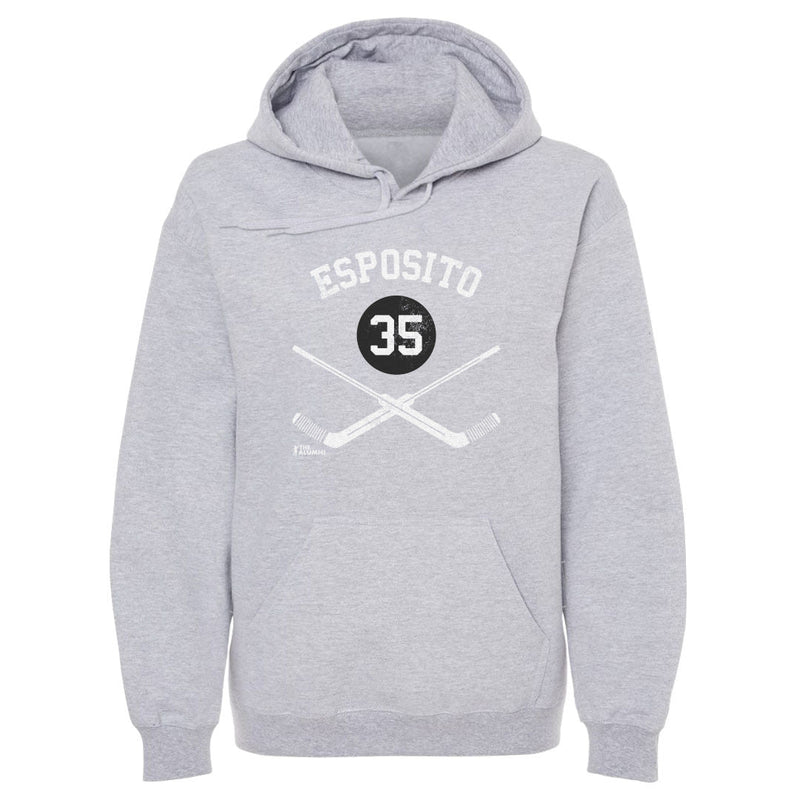Hoodie featuring design named Tony Esposito Chicago 35 Goalie Sticks WHT, product image 2 of 2
