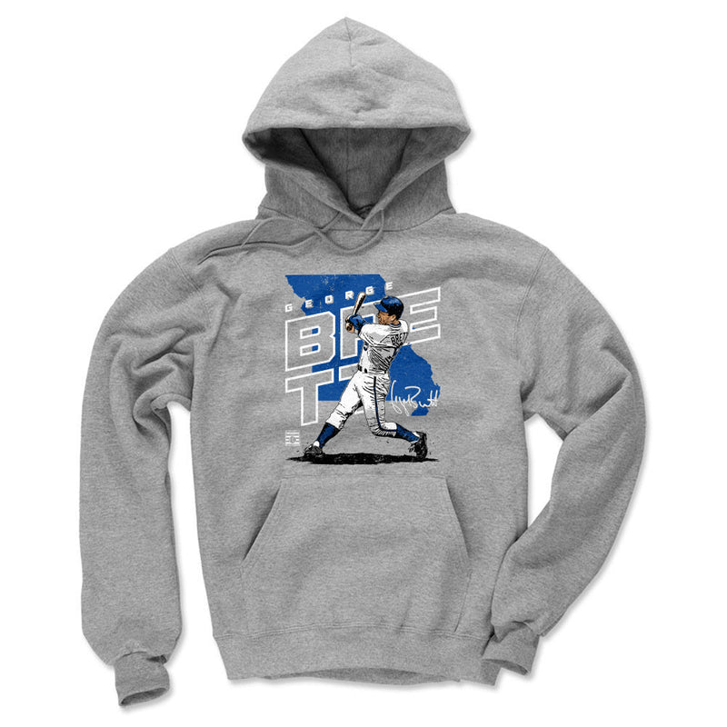Gray Hoodie featuring design named George Brett Player Map WHT